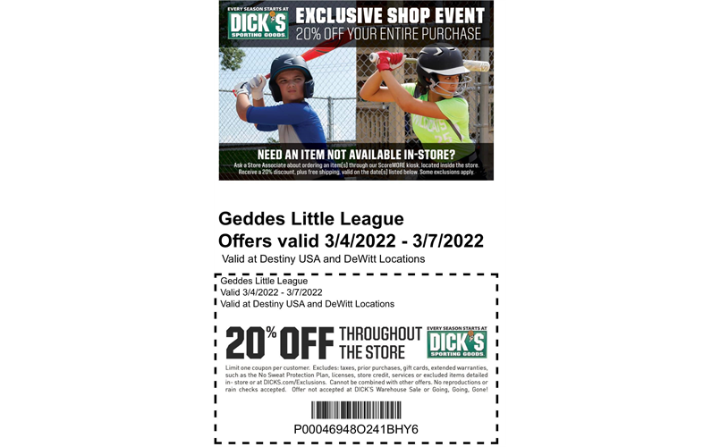 Dick's Sporting Goods 3/4-3/7